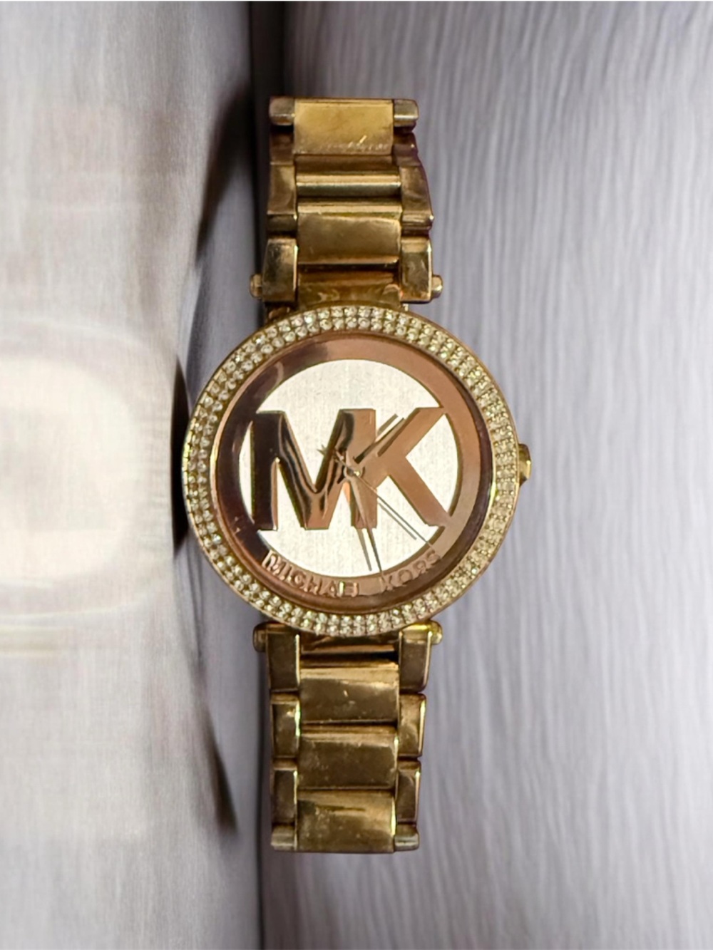 Michael Kors Gold-tone Logo Crystal Dial Bracelet Watch